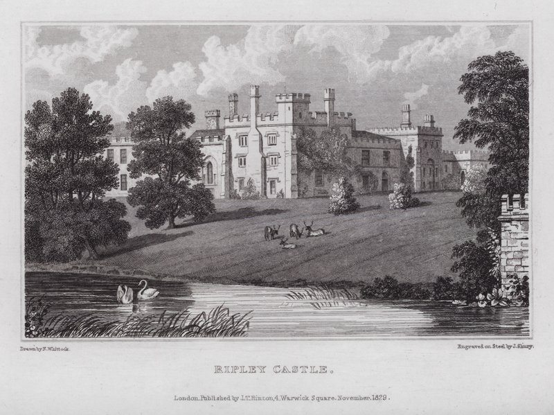 Ripley Castle by Nathaniel (after) Whittock