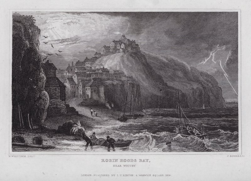 Robin Hoods Bay, near Whitby by Nathaniel (after) Whittock