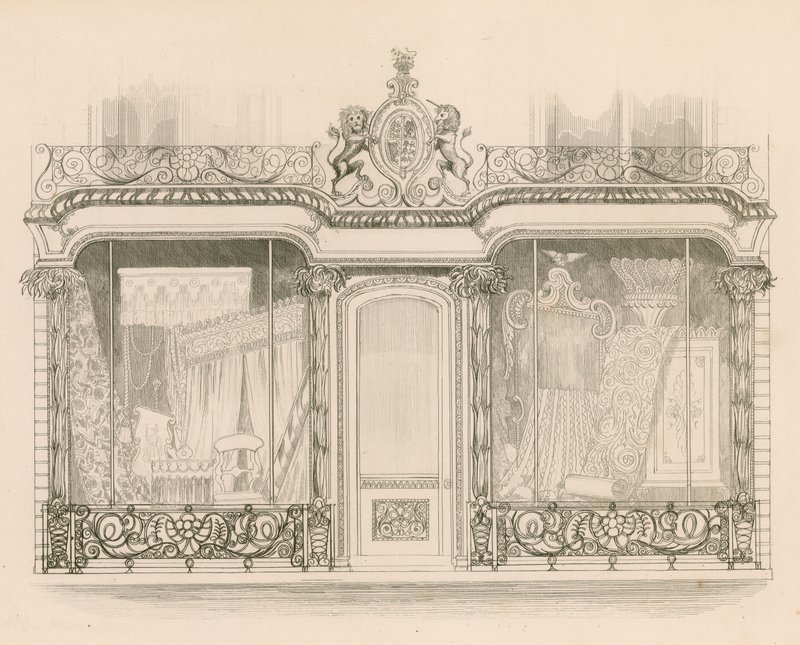 Shop Front for Messrs Saunders and Woodley, Upholsterers, Regent Street, London by Nathaniel Whittock