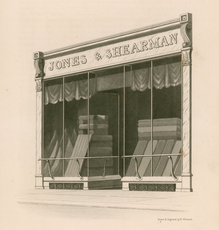 Shop front of Messrs Jones and Shearman, Blackfriars Road, London by Nathaniel Whittock