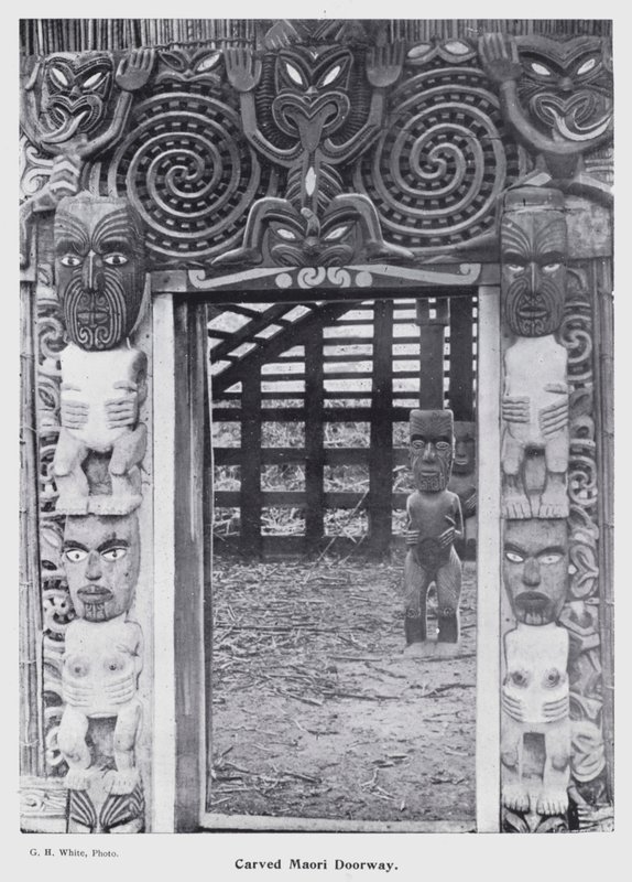 New Plymouth, New Zealand: Carved Maori Doorway by New Zealand Photographer