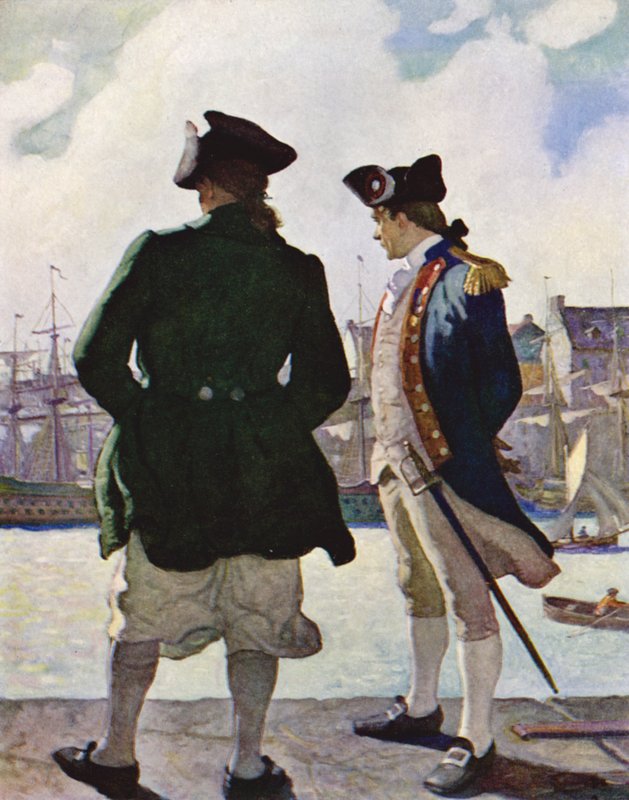 On the Sea Wall with John Paul Jones by Newell Convers Wyeth