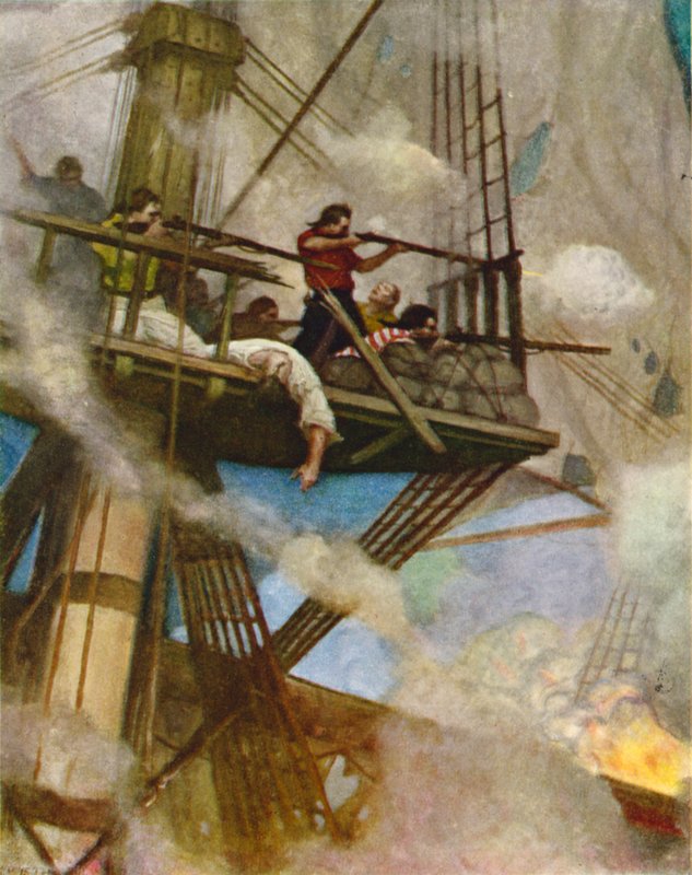 The Fight in the Fore-top by Newell Convers Wyeth
