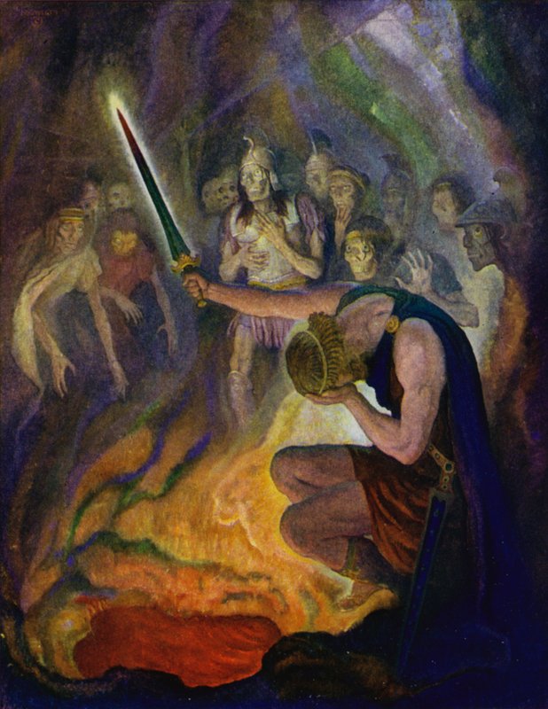 Odyssey: Odysseus in the land of the dead by Newell Convers Wyeth