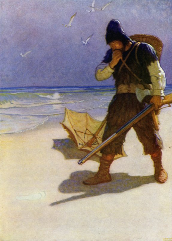 Illustration for Robinson Crusoe by Newell Convers (after) Wyeth