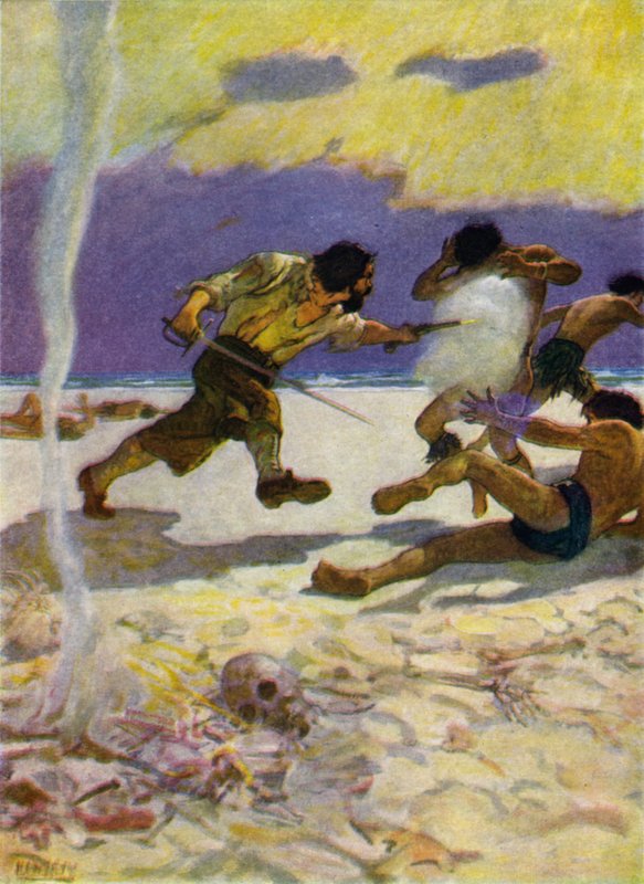 Illustration for Robinson Crusoe by Newell Convers (after) Wyeth