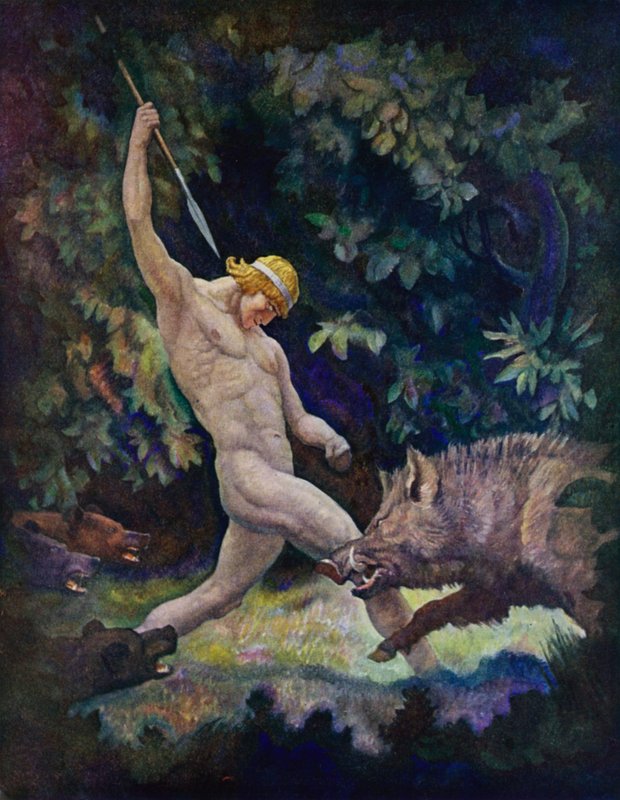 Odyssey: The Boar Hunt by Newell Convers (after) Wyeth