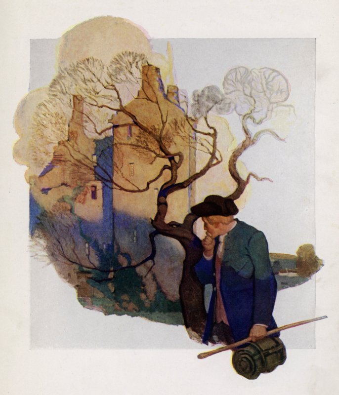 Title-page illustration for Kidnapped by Robert Louis Stevenson by Newell Convers (after) Wyeth