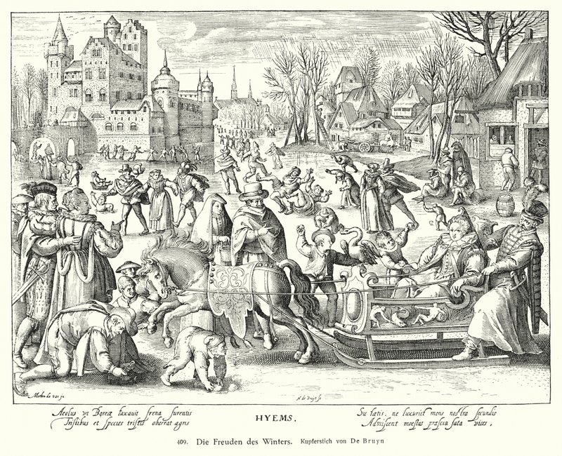 Joys of winter by Nicolaes de (after) Bruyn