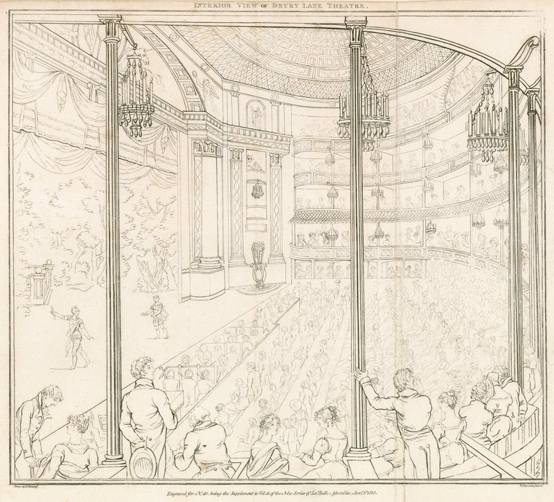 Interior view of Drury Lane Theatre, London by Nicolaus von Heideloff