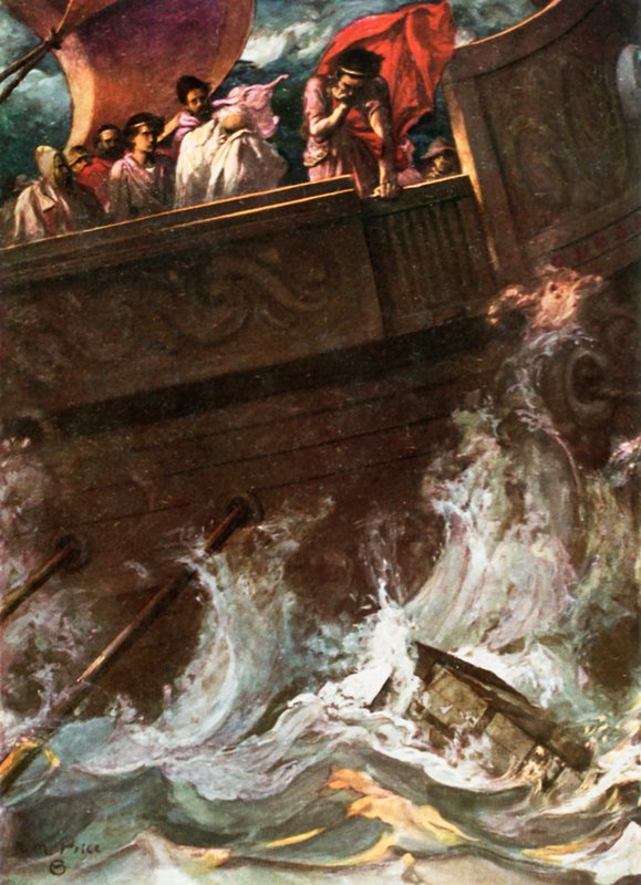 The Queen Cast Overboard. Pericles, Prince of Tyre – Act III, Scene 1, c.1925 by Norman Mills Price