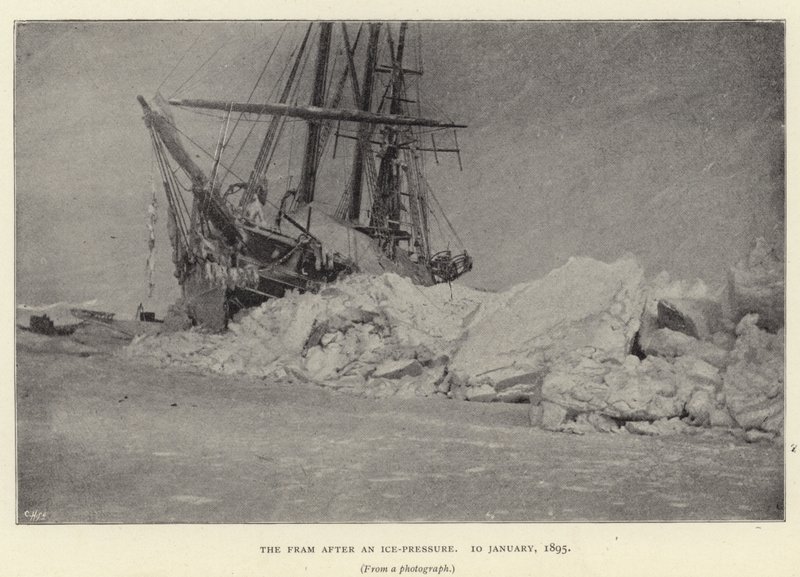 The Fram After an Ice-Pressure by Norwegian Photographer