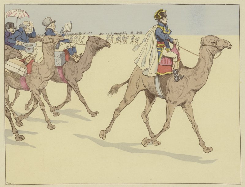 Arrived in the Land of the Pharaohs, Napoleon Went Everywhere Followed by a Commission of Scholars and Artists Who Had Never Ridden on the Back of a Camel, 1 July 1798 by Onfray de Breville Job
