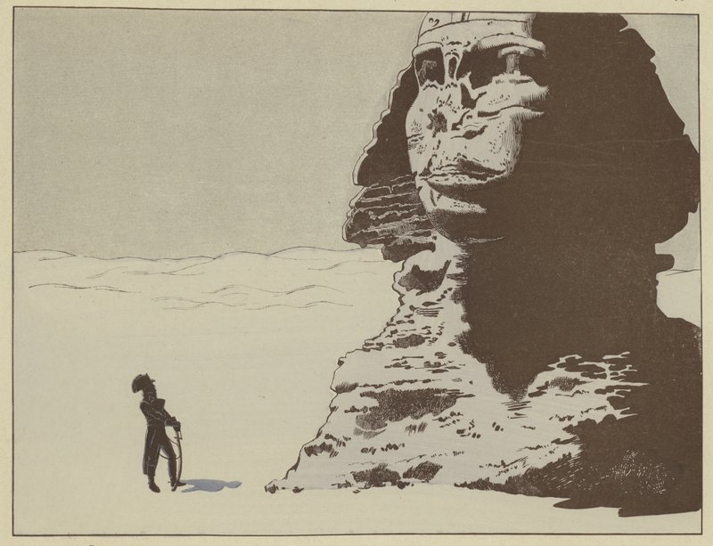 Confronting the Sphinx, Napoleon Thought He Heard It Murmur the Word: Immortality! by Onfray de Breville Job