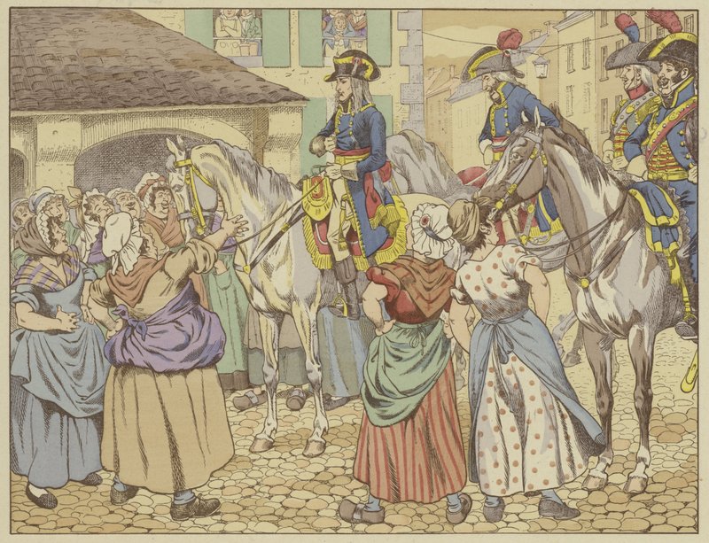 In Paris in 1795 During a Famine, a Fishwife Reproached Napoleon for Getting Fat at the Expense of the People. Smiling, He Replied Look at Me and Say Which of the Two of Us is the Fattest? by Onfray de Breville Job