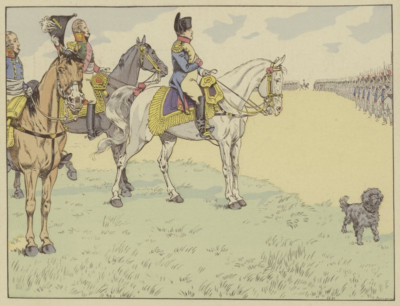 Napoleon Reviewing the French Army After Signing the Treaties of Tilsit, 7 July 1807 by Onfray de Breville Job