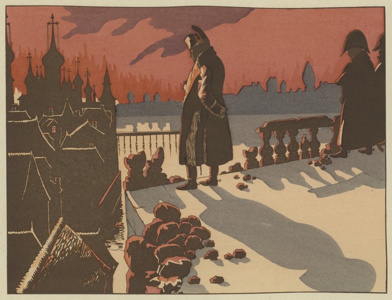 Napoleon Watching Moscow Burning, 15-16 September 1812 by Onfray de Breville Job