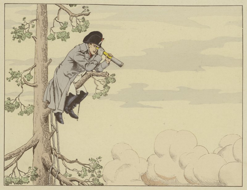 Napoleon Watching the Battle of Aspern-Essling from the Top of a Tree on the Island of Lobau, 22 May 1809 by Onfray de Breville Job