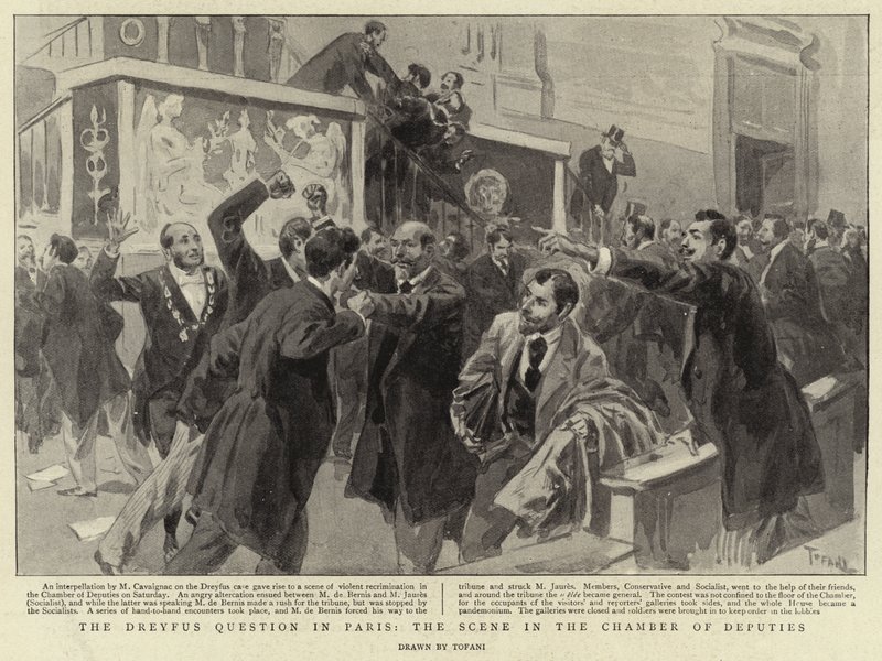The Dreyfus Question in Paris, the Scene in the Chamber of Deputies by Oswaldo Tofani