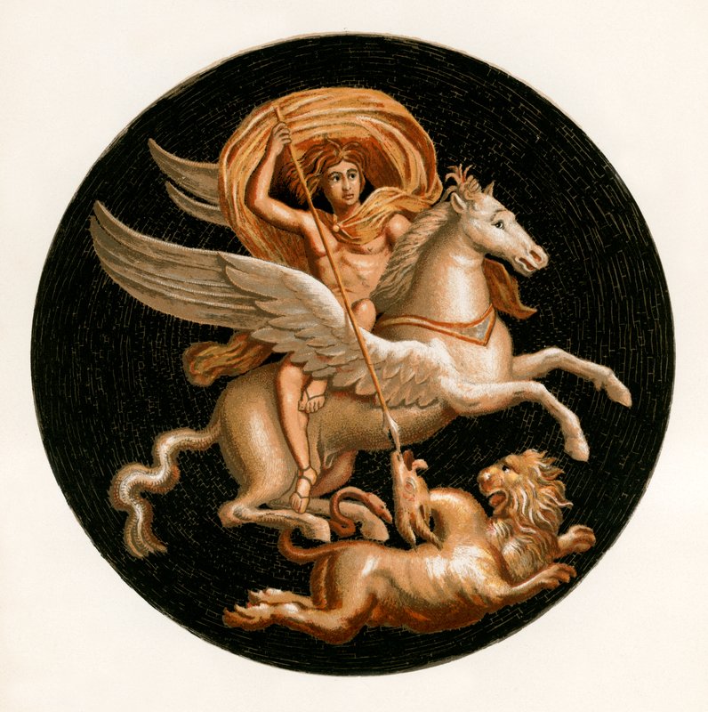 Bellerophon Killing the Chimera by P. Sellier