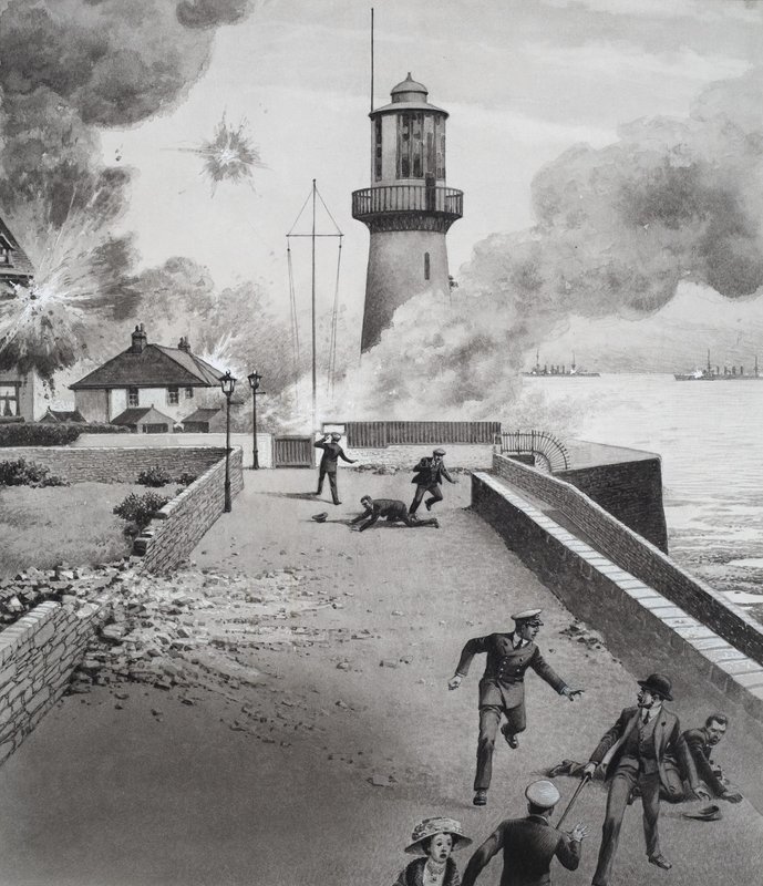 Lighthouse under Bombardment by Pat (1907 95) Nicolle