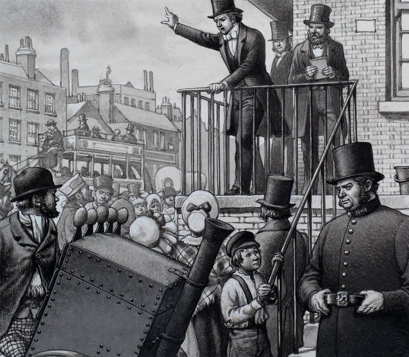 William Booth Preaching in the Open Air by Pat (1907-95) Nicolle