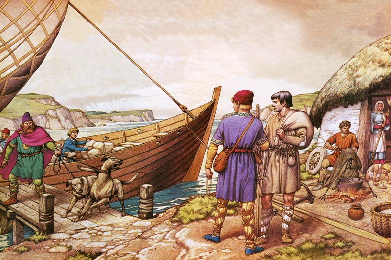 (St) Patrick being given the opportunity to leave Ireland where he had been held as a slave by Pat (1907 95) Nicolle