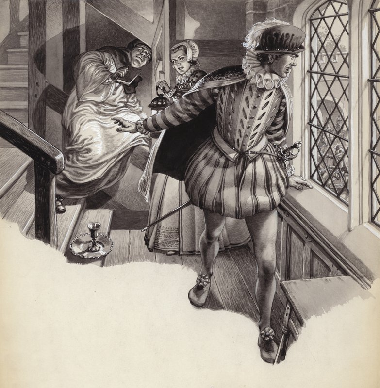 A Priest Slips into a Priesthole by Pat (1907 95) Nicolle