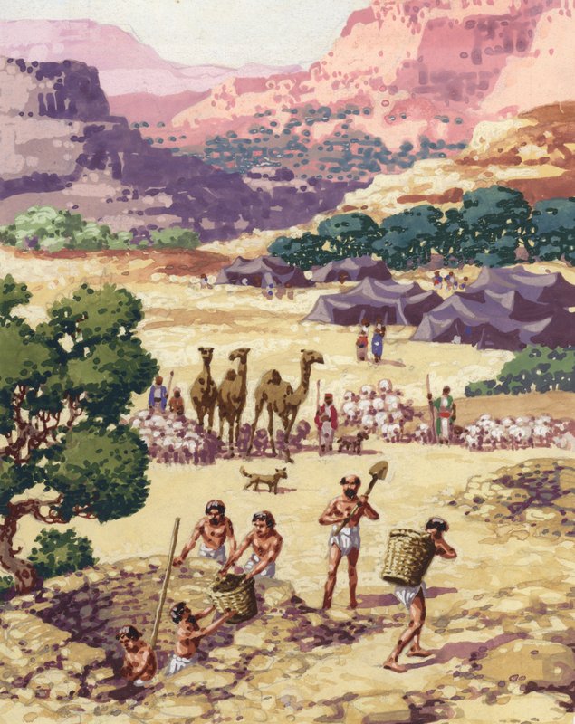Abram and his family and followers settling in Bethel by Pat (1907 95) Nicolle