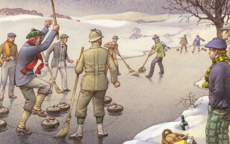 Curling in Scotland by Pat (1907 95) Nicolle