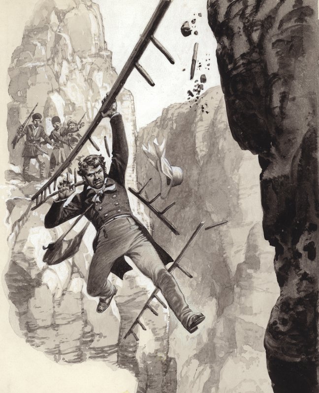 Henry Creswicke Rawlinson at Behistun by Pat (1907 95) Nicolle