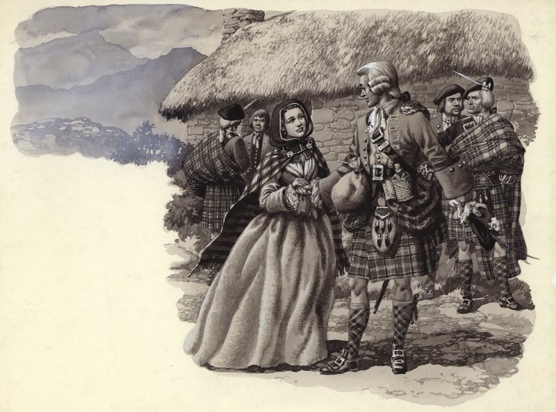 Prince Charles Stuart, the Young Pretender, and Flora Macdonald by Pat (1907 95) Nicolle