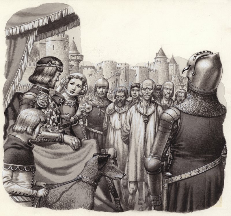 Six brave burghers of Calais about to be executed by Pat (1907 95) Nicolle
