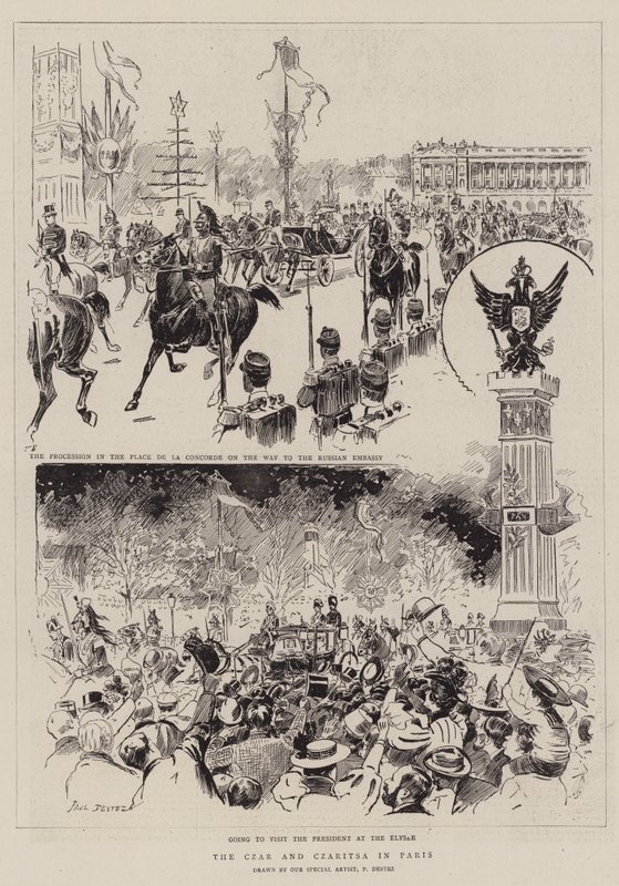 The Czar and Czaritsa in Paris by Paul Destez