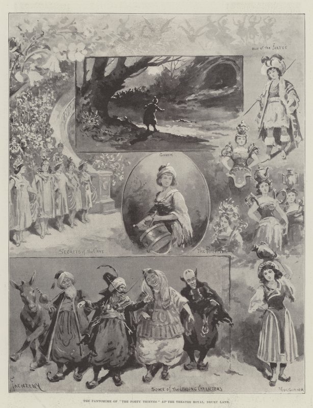 The Pantomime of The Forty Thieves at the Theatre Royal, Drury Lane by Paul Frenzeny