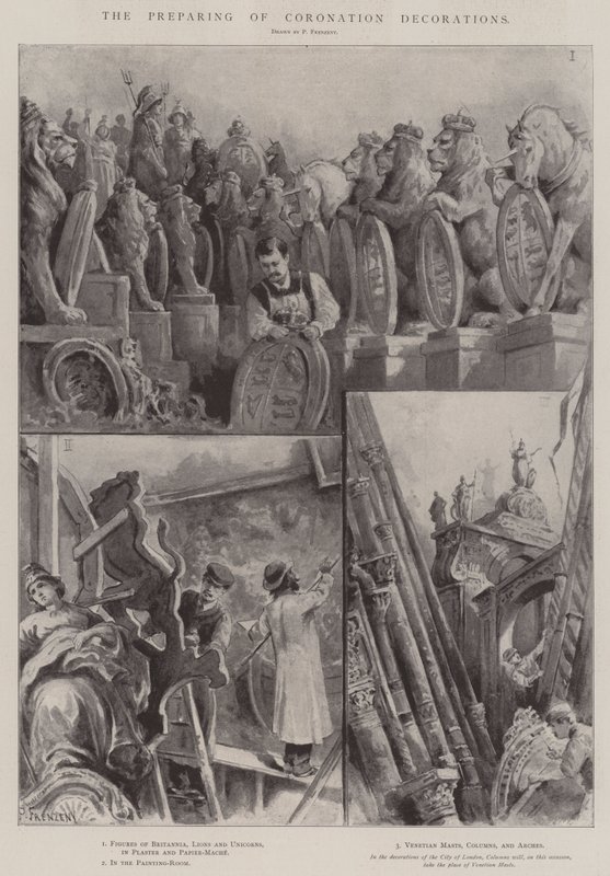 The Preparing of Coronation Decorations by Paul Frenzeny