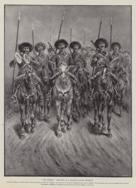 The Singers, the Band of a Russian Cavalry Regiment by Paul Frenzeny