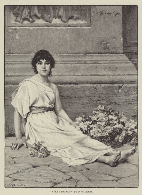 A Rose Maiden by Friedrich Paul Thumann