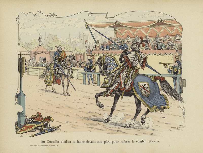 Bertrand du Guesclin Lowers His Lance Before His Father to Signify His Refusal to Fight Him, Rennes, 1337 by Paul de Semant
