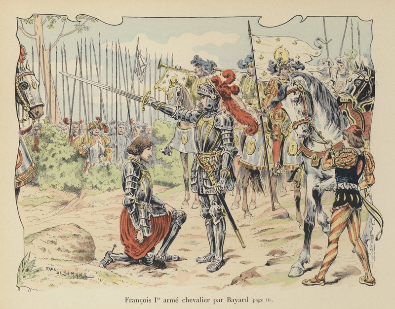 King Francis I of France Knighted by the Chevalier de Bayard after the Battle of Marignano, Italy, 1515 by Paul de Semant