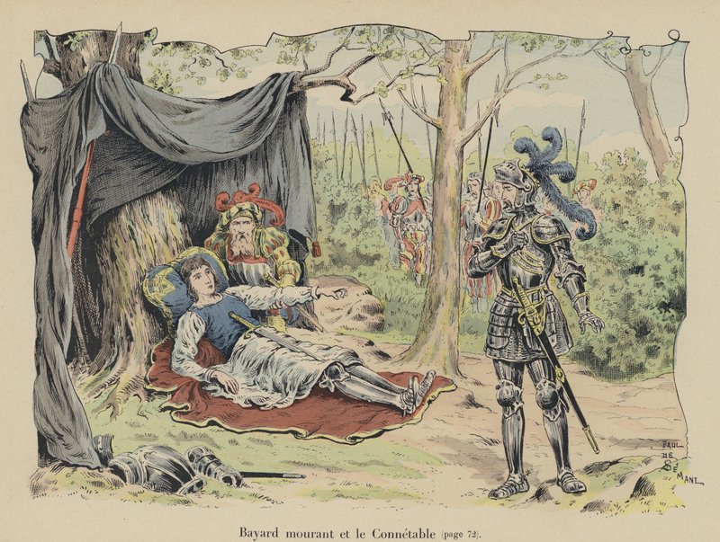 The Chevalier de Bayard dying on the battlefield in Italy, 1524 by Paul de Semant