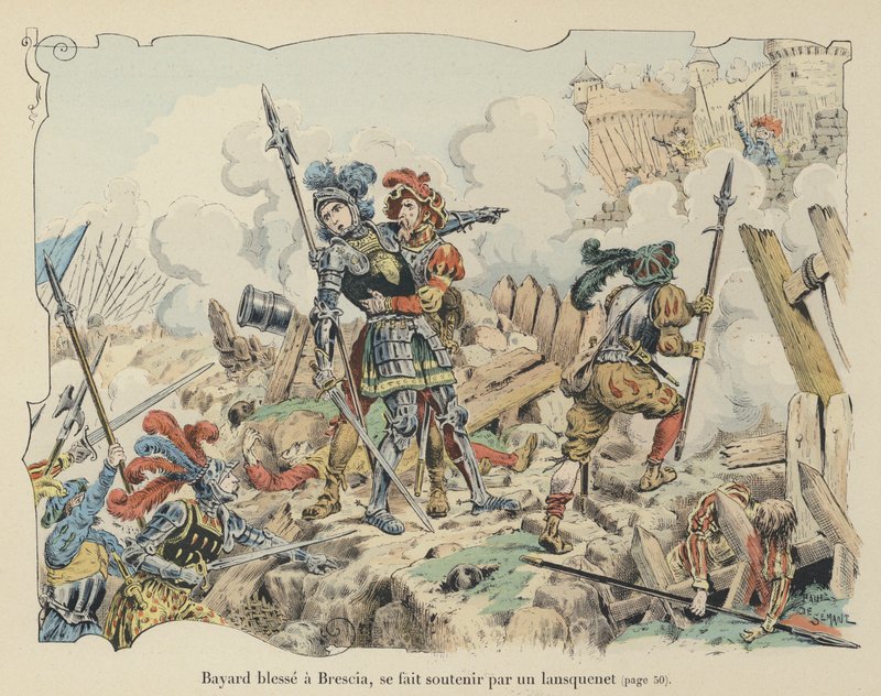 The Chevalier de Bayard Wounded at the Siege of Brescia, Italy, 1512 by Paul de Semant