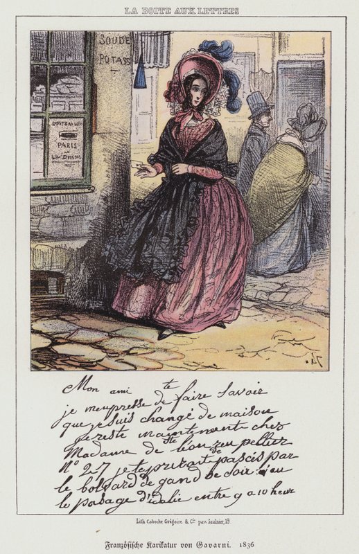 Woman going to post a letter by Paul (after) Gavarni