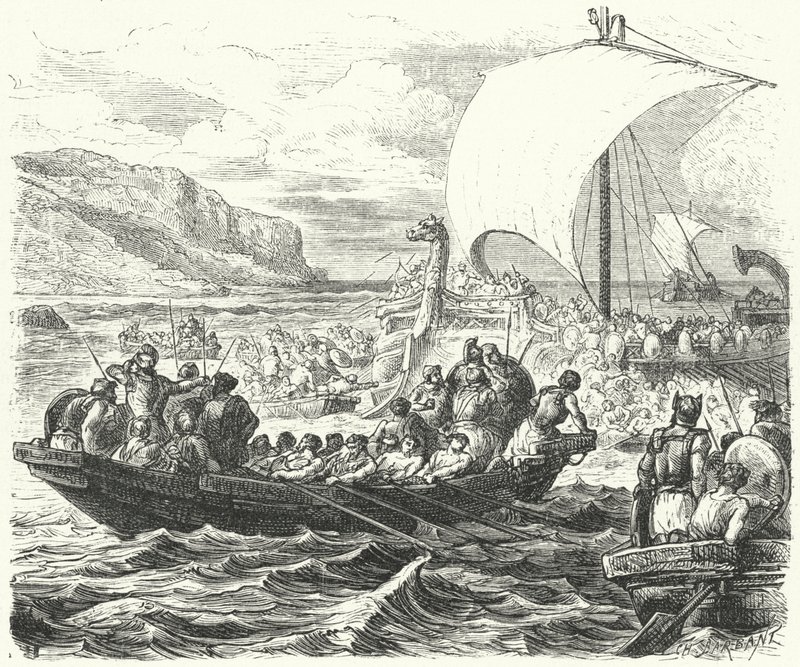 Phoenician Ships Landing on a Coast by Paul Dominique Philippoteaux