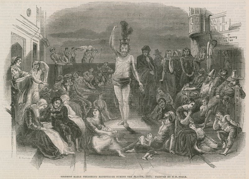 Solomon Eagle preaching repentance during the plague by Paul Falconer Poole