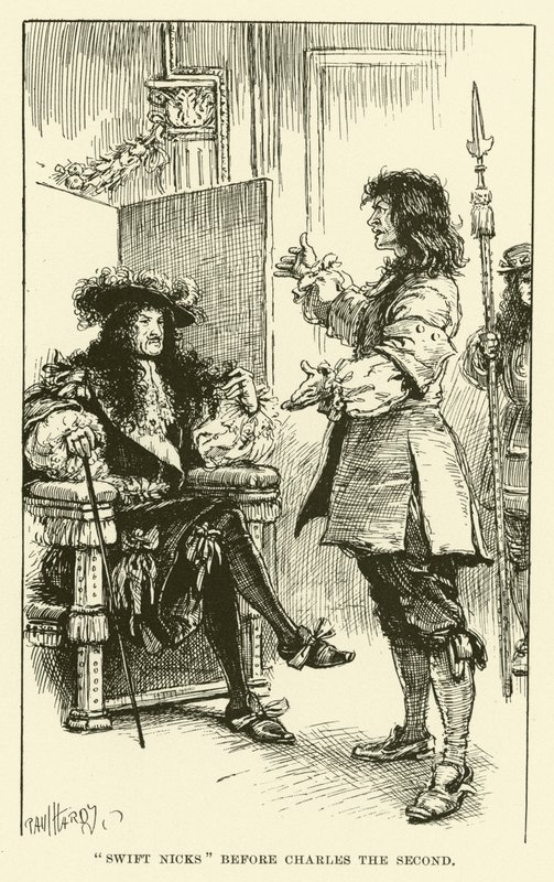 "Swift Nicks" before Charles II (engraving) by Paul Hardy