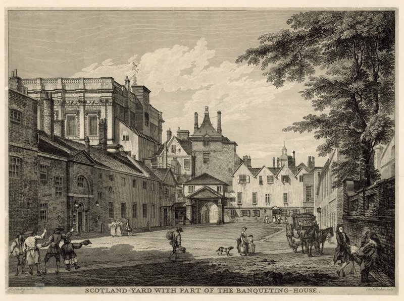 Scotland Yard with part of the Banqueting House by Paul Sandby