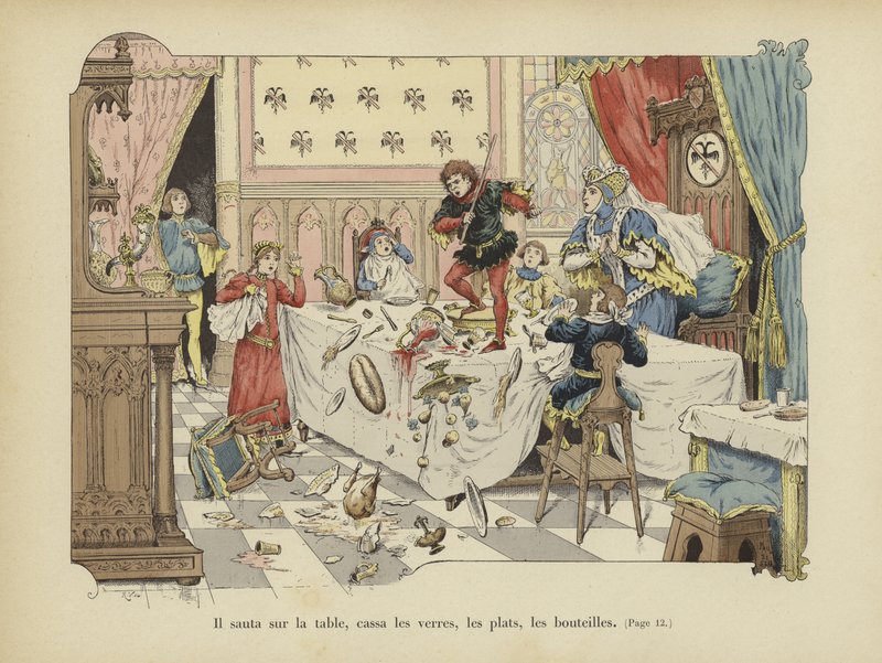 He Jumped onto the Table, Breaking Glasses, Plates and Bottles by Paul de Semant