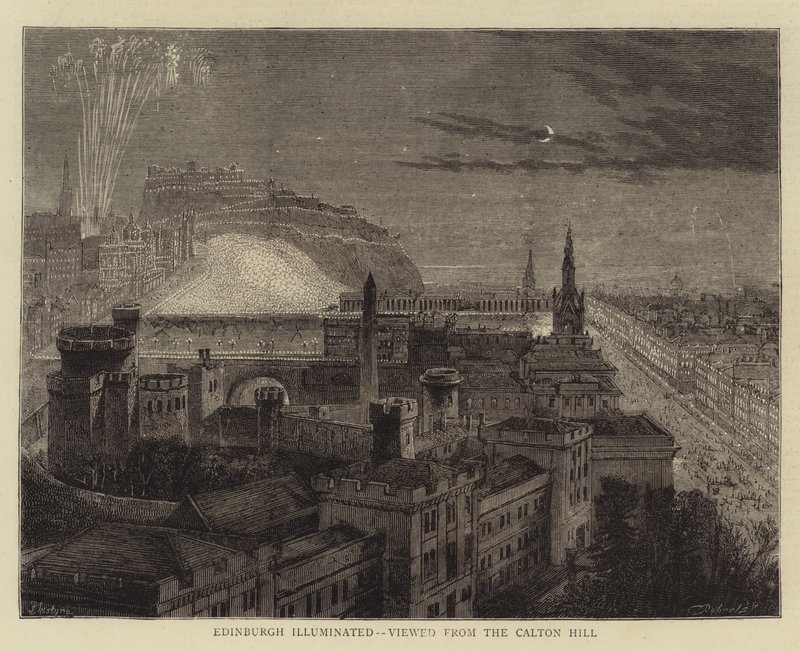 Edinburgh Illuminated, viewed from the Calton Hill by Percy William Justyne