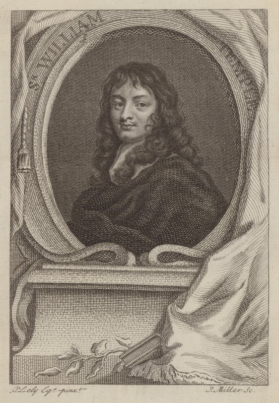 Sir William Temple, English Diplomat and Writer (engraving) by Peter (after) Lely
